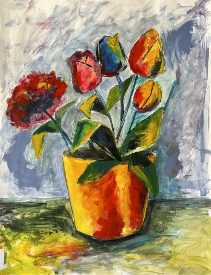 Maceta con flores